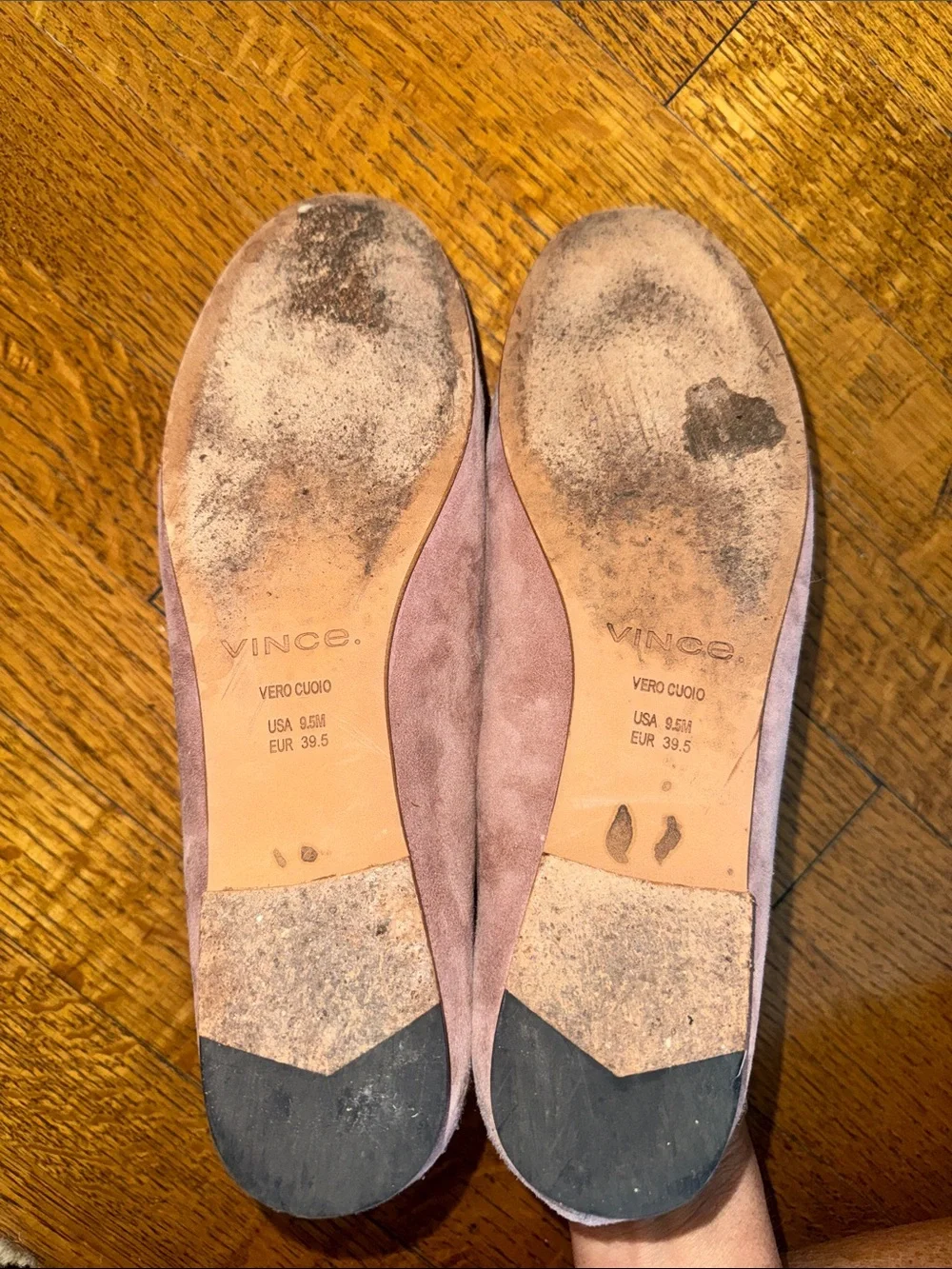 Vince Blush Suede Slip-On Loafers